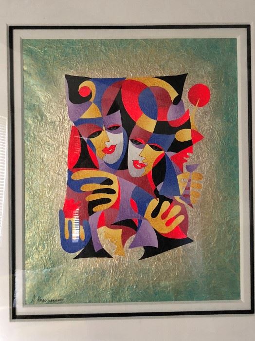 Original Watercolor by ANATOLE KRASNYANSKY - "The Night Song"