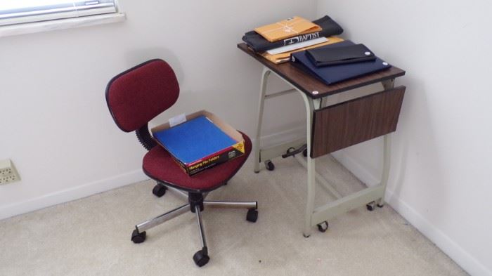 Secretary Chair, metal Typewriter Desk,  Office supplies, - upstairs