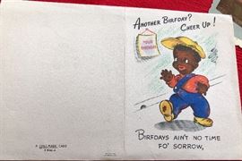 Hallmark VTG Card Black Americana Outer cover "Another Birfday? Cheer Up" "Dey's Here today and gone tomorrow"