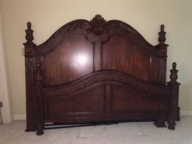 Solid pecan king bedroom suite