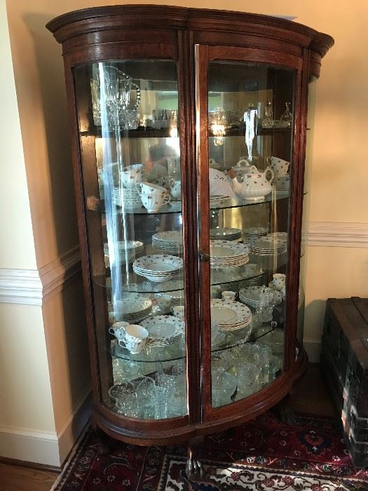Antique Curved Glass Display Case $ 420.00