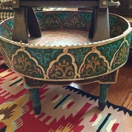 Eclectic, hand painted table. 