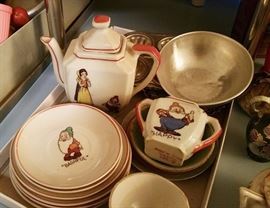 vintage snow white tea set - partial