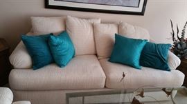 gorgeous like new white sofa with pillows...see matching chairs