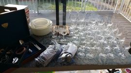 misc glass stemware - flatware - traveling barman - misc stuff!