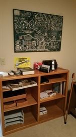 nice oak bookcase and ariel photo - misc office supplies 