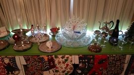 the elegant christmas - silver plate serving pieces and giant punch bowl