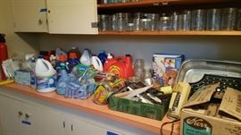 lots of cleaning supplies