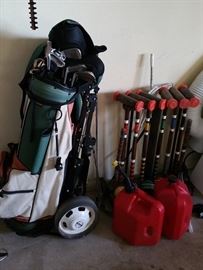 golf bag and clubs - croquet set
