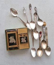 US Zone compact and lighter - sterling souvenir spoons