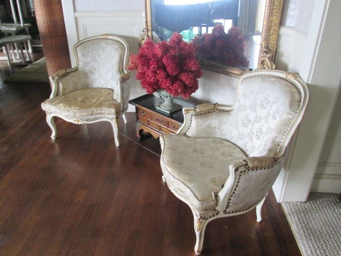 Pair French Provincial Over Sized Chairs