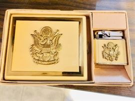 Vintage lighter and cigarette case 