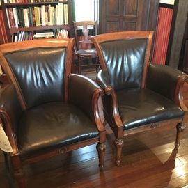 Quality leather upholstery side chairs