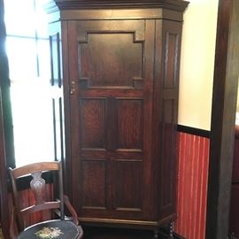 Antique English corner cabinet