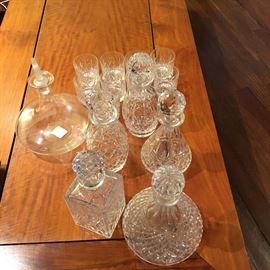 Crystal decanters and barware