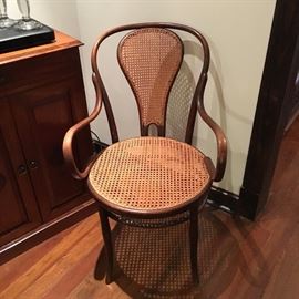 Bent wood caned chair