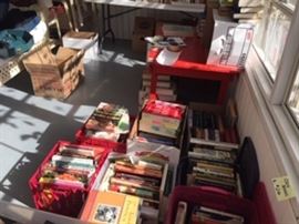 Rare and 1st Editions, paper backs, adult reading and cookbooks - bet there are 1000 books