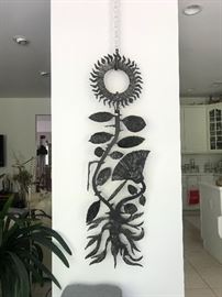 Large metal sunflower sculpture