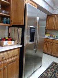 side by side refrigerator, stainless steel