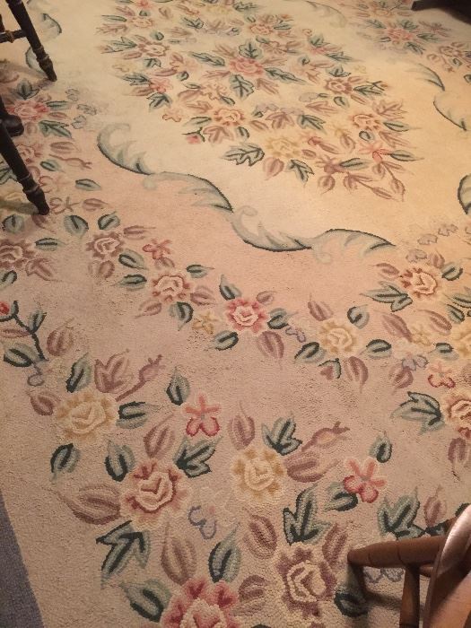 huge hooked floor rug