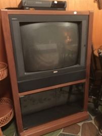 Console TV with storage.