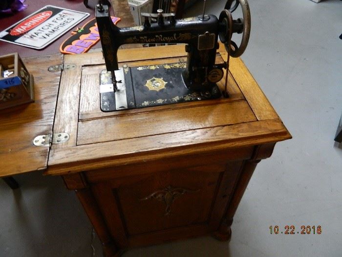 antique New Royal sewing machine
