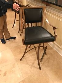 three (3) Copper colored swivel stools w/foot rest 