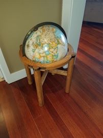 Wonderful Danish Style Stand and Vintage Globe