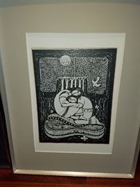 Woodblock signed by Artist