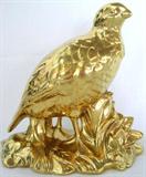 Lot #2: Gilt Ceramic Partridge Marked Holland Mold, 7.5"L x 7"T.