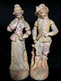 Lot #14: Beautiful Pair of Ceramic Figurines in Period Dress, 15.5"T.