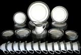 Lot #68: 85 Piece Noritake Segovia China Piece Service For 12 Inc. Dinner, Salad, & Bread Plates, Soup & Berry Bowls, Cups & Saucers, Plus Creamer.