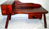 Lot #71: Hand Crafted Cobblers Bench, 6 Drawers w/Wood Pulls, Tapered Legs, Pine w/Cherry Finish, 20.5"W x 40.5"L x 23.5"T.