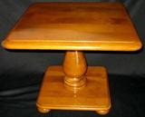 Lot #10:  Ethan Allen Heirloom Maple Pedestal Side Table, 20"Sq x 16.5"T.