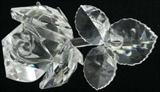 Lot #141:  Swarovski "The Rose" Clear Crystal Faceted Rose (4") w/Smooth Stem in Box.