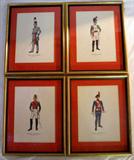 Lot #187:  4 Framed Under Glass Prints of "The Old South Guards" These Handsomely Uniformed Officer Represented All the Splendor of the Old South Elegance, 15" x 12."