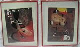 Lot #202:  Lot Inc. 2 Ready to Hang Prints by Artist Joan Miro, Both Framed Under Acrylic, 20"T x 16" W.