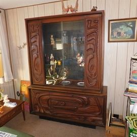 Mid-century cabinet with Northwest coast panels