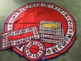 Swiss tablecloths, runners, & placemats