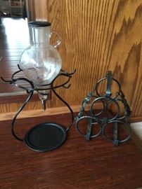 Wrought iron wine dispenser
