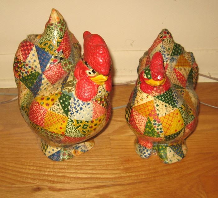 Heavy ceramic chickens