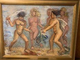 "Bathers" by Clara Mairs Oil on Board 36"x 48"