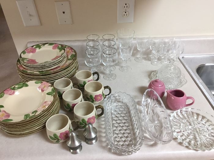 Franciscan Desert Rose Dinnerware/ Misc Glass Service Ware
