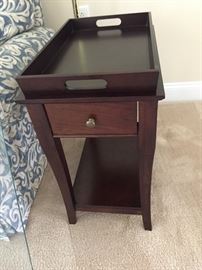 JC Penney Home Walnut Tray Topped End Table 