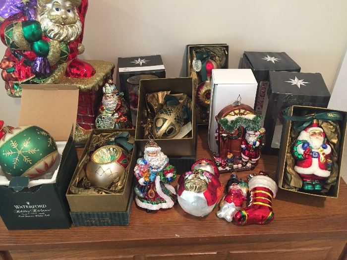 Beautiful Waterford & Radko Christmas Ornaments in Original Boxes