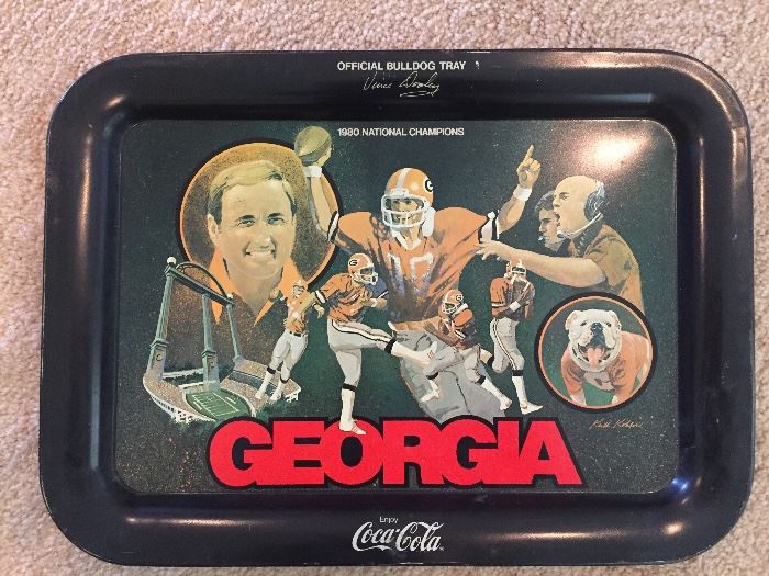 Vintage 1980 Championship University of Georgia Signed Collectible Coca-Cola Tray