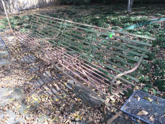 Pair of Metal Vintage Benches