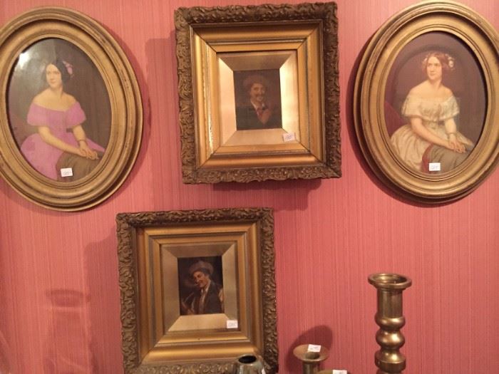 Pair of Bavarian Portraits - European Genre Oil Paintings