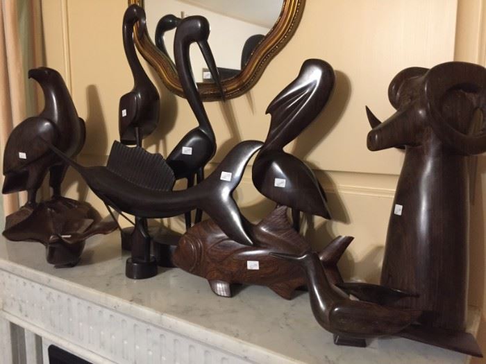 Hand Carved Ebony Wood Animals