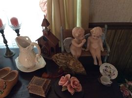 Cherubs, Capidomonte florals, Dutch shoes